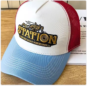 Custom printed hats with clean detailed graphics